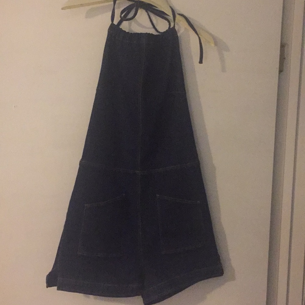 Denim shorts romper